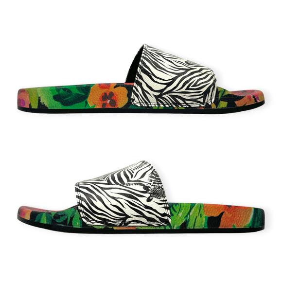 Johnny Was | Size 10 | Zebra and Floral Print Tropical Beach Pool Slides Sandals - Picture 7 of 10